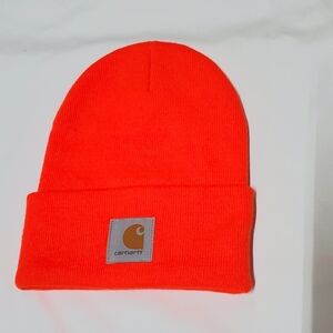 Carhartt Men's Beanie Cap Hat Stretch Outdoor Workwear Orange One Size